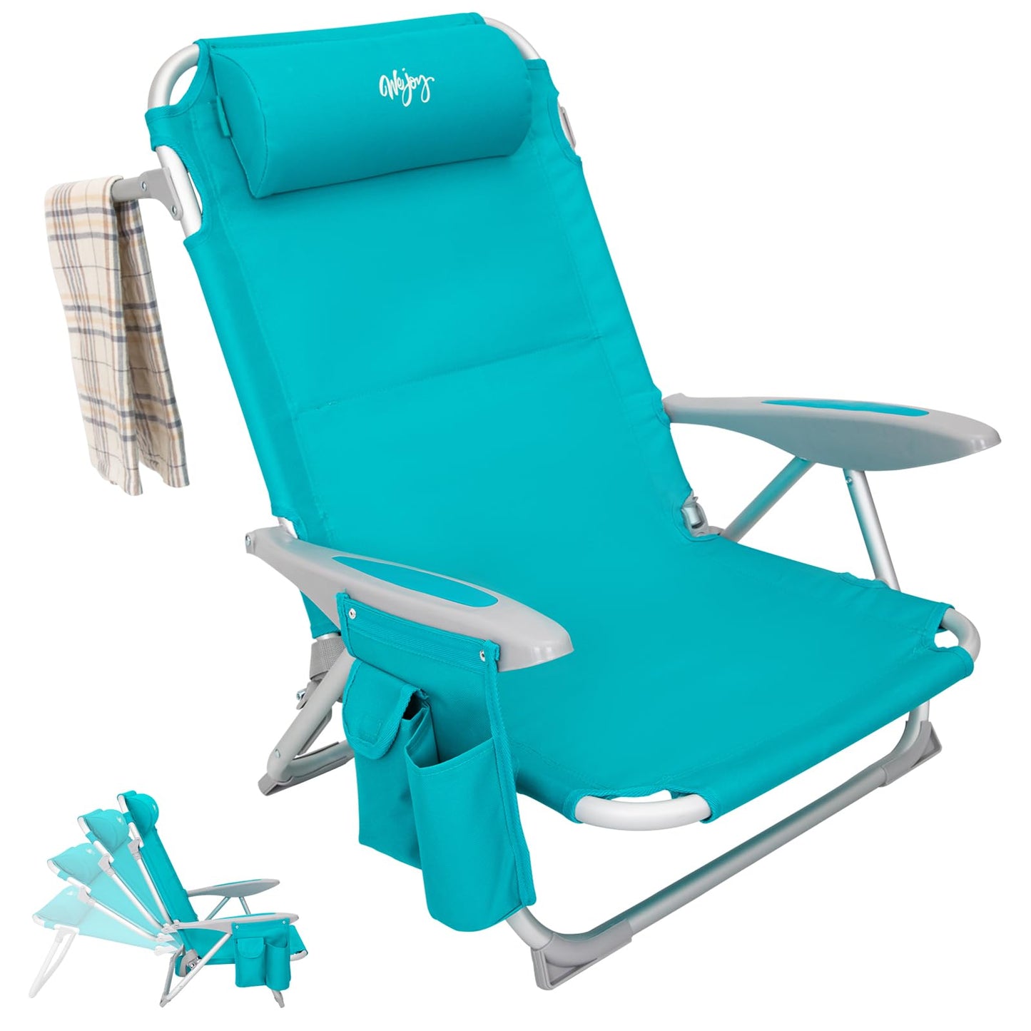 #WEJOY 2 Pack Folding 4-Position Beach Chair for Adults
