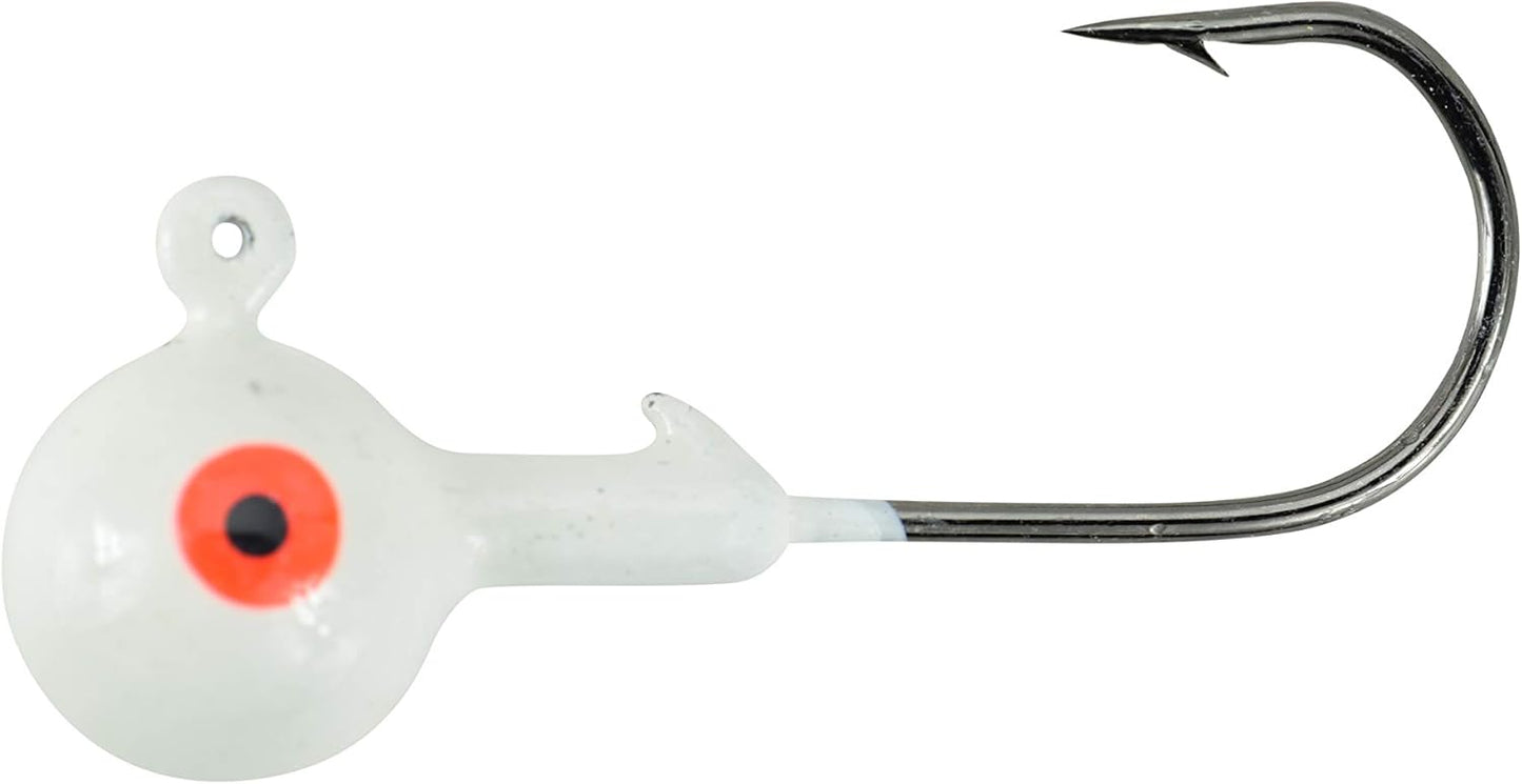 1/4-1oz White Ball Jig Heads - 10 Pack - 5 Sizes to Choose from