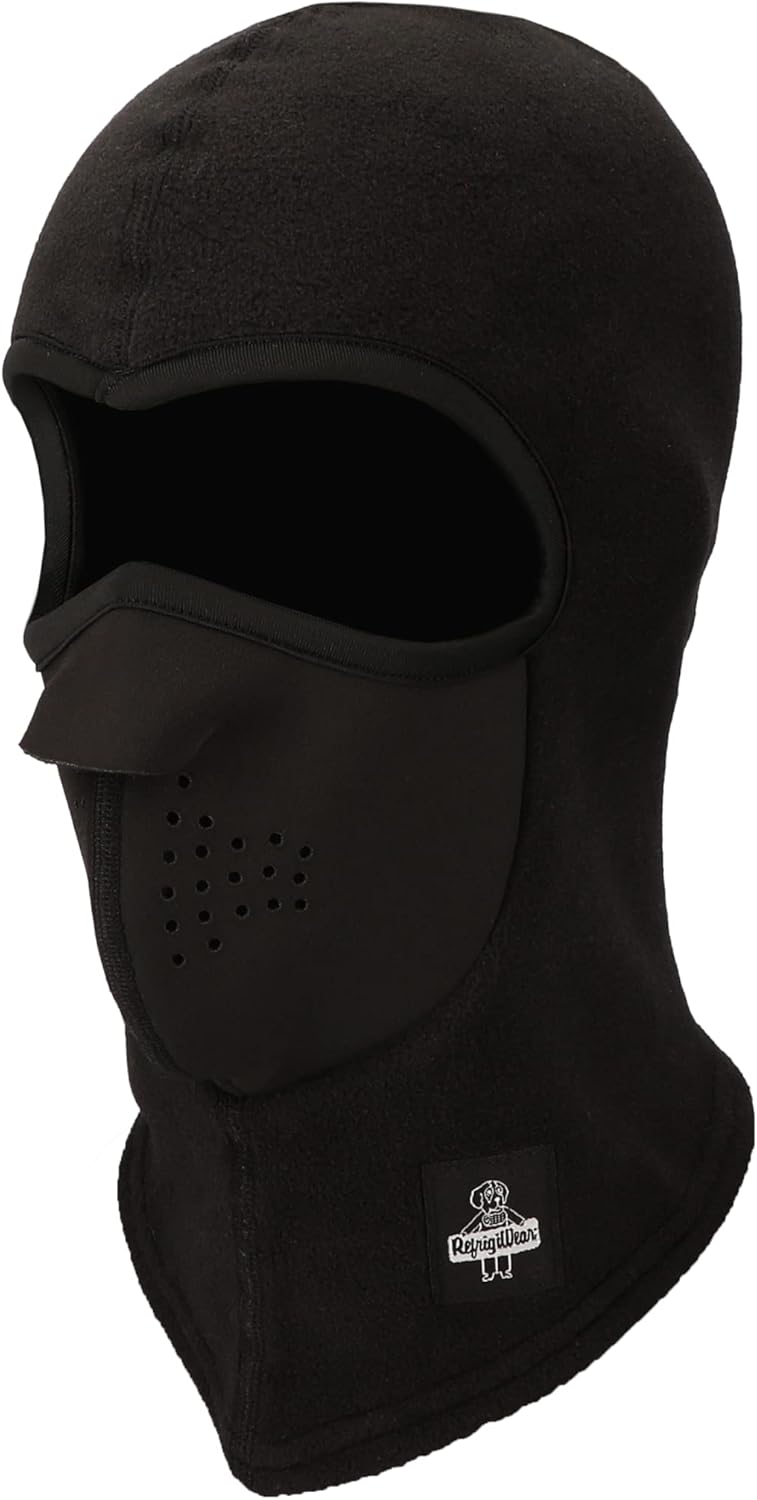 RefrigiWear Arctic Clava - Warm NeoFleece Moisture Wicking Windproof Waterproof Cold Weather Balaclava Face Mask (Black, Small/Medium)