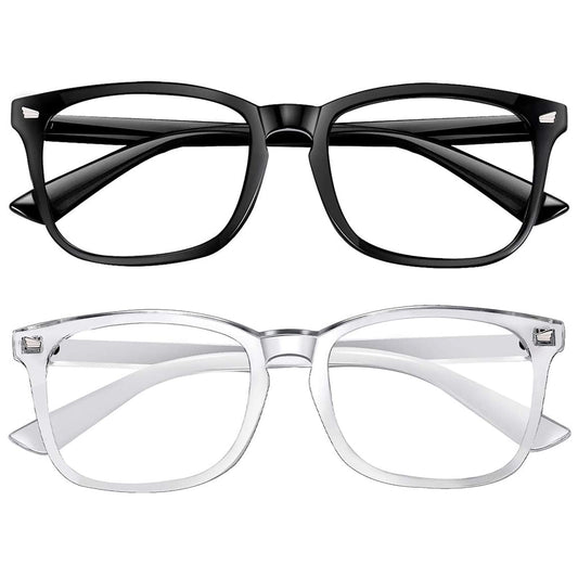 JJYBXPMR Paintball Goggle for Women Men, 2Pack Anti Eye Strain,Headache Fashion Computer Transparent Lens Glasses