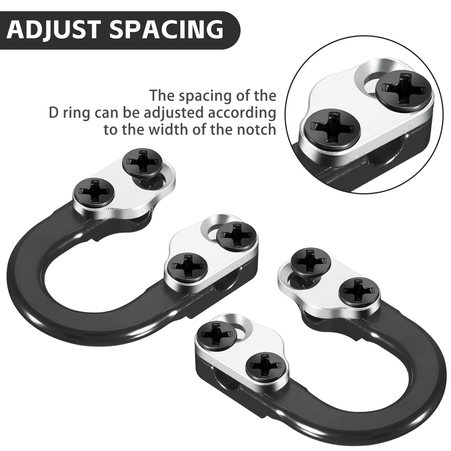 2 Sets Archery D-Loop Set for Compound Bows, Black Metal U-Nock D-Ring with Buckle Release, with Screwdrivers for Easy Installation, Ideal for Bow Hunting & Shooting Accessories