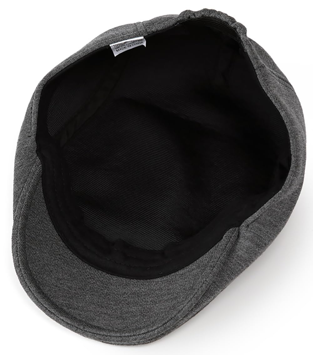 2 Pcs Mens Womens Black Dark Gray Newsboy Flat Cap Beret Hat Ivy Irish Gatsby Driving Cabbie Hat