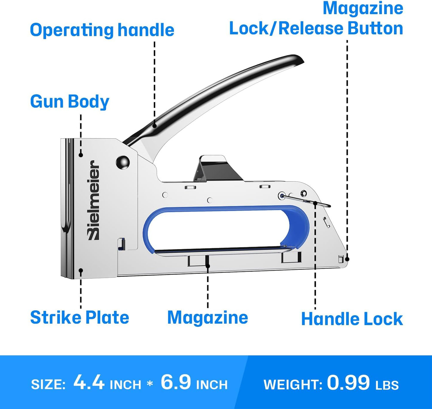 Staple Gun, Light Duty Stapler Kit with 4000 Pcs 5/16 Inch JT21 Staples, All Steel Tacker for General Repairs, Crafts, Upholstery, Decorating, DIY, Grey