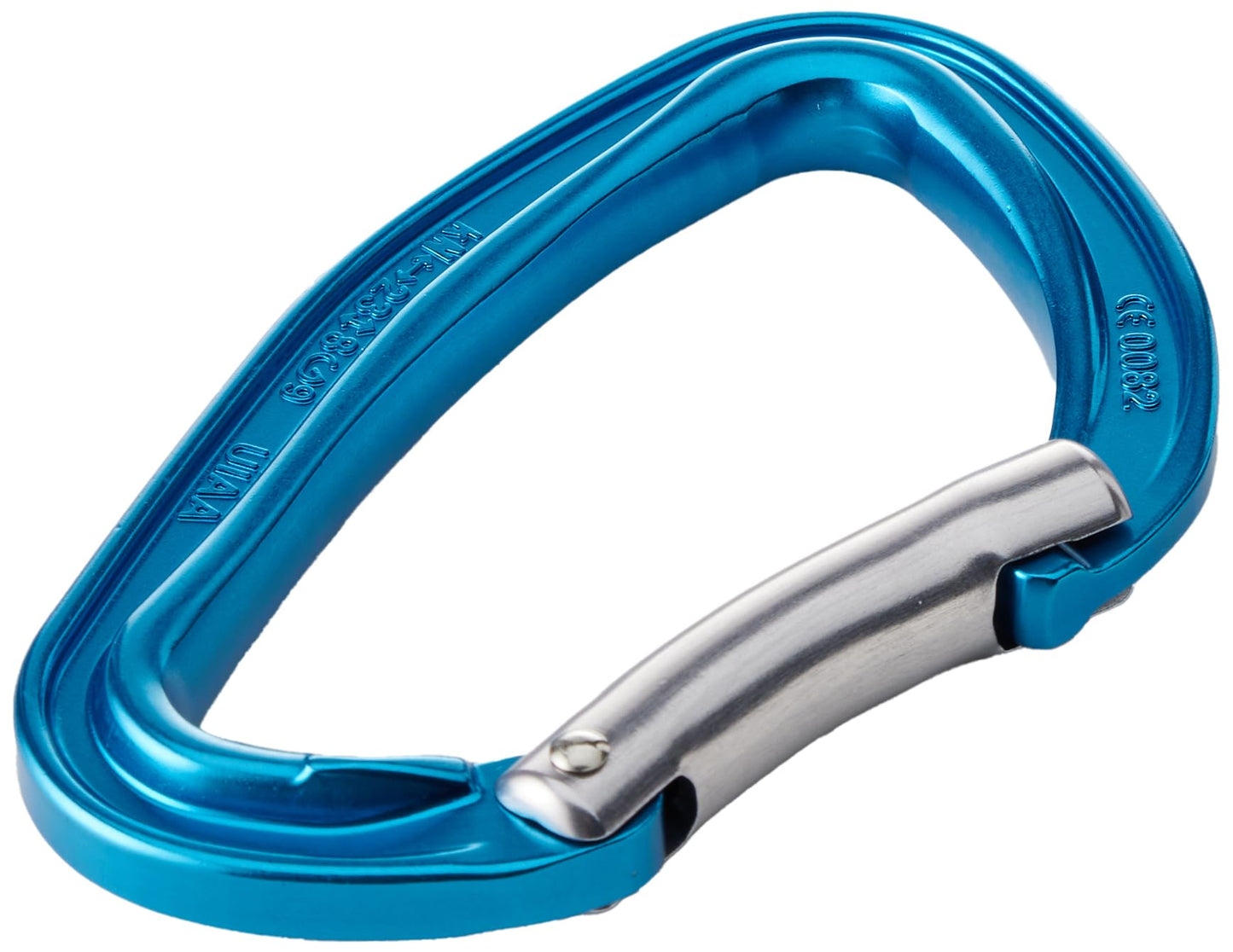 Petzl DJINN Carabiner - Durable, Lightweight Carabiner for Rock Climbing - Blue - Bent Gate