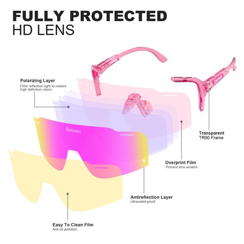 Derowern Kids Sunglasses Polarized Youth Baseball Sunglasses Sports TR90 Lightweight Frame Sun Glass for Boys Girls Age 10-14 Softball Cycling Running