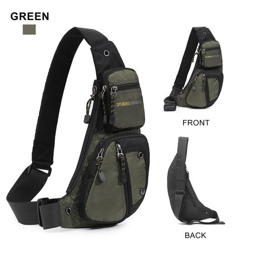 QAZWSXE Mens Sling Bags Crossbody,Shoulder Bag for Men,Men Crossbody Bags for Hiking Traveling Outdoors Green