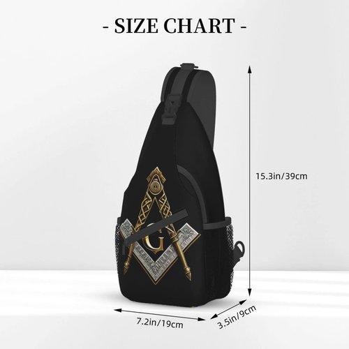 FYCFSLMY Master Mason Masonic Hiking Daypacks Cross-body Sling Backpack for Men Women Outdoor Cycling Hiking Travel