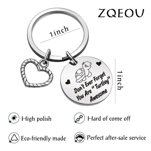 ZQEOU Turtle Gifts For Turtle Lovers Keychain Turtle Birthday Jewelry Turtle Motivational Gift For Best Friend Jewelry Wife Gift Bestie Gift Turtle Daily Reminder Keychain Turtle Encouragement Gift