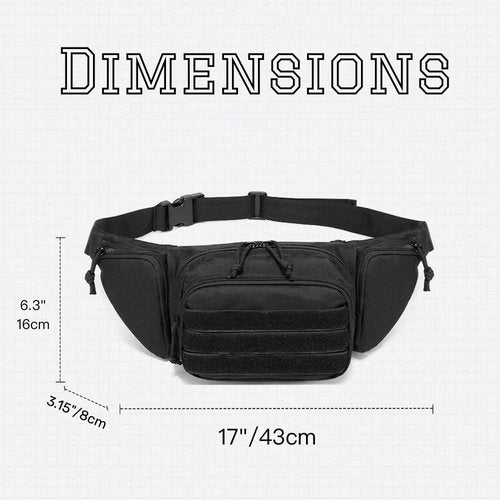 PISCORUSH Tactical Fanny Pack Carry Pistol Pouch Handgun Holster Waist Gun Bag Tactical Waist Bag Molle EDC Pouch Fits 1911, Glock (Army Green)