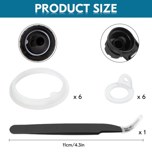 Esayendder 13 PCS Water Bottle Lid Replacement for Thermoflask 24/32/40/68o, Thermoflask Lid Replacement, Water Bottle Gasket Replacement,Compatible with Thermoflask Spout Lid