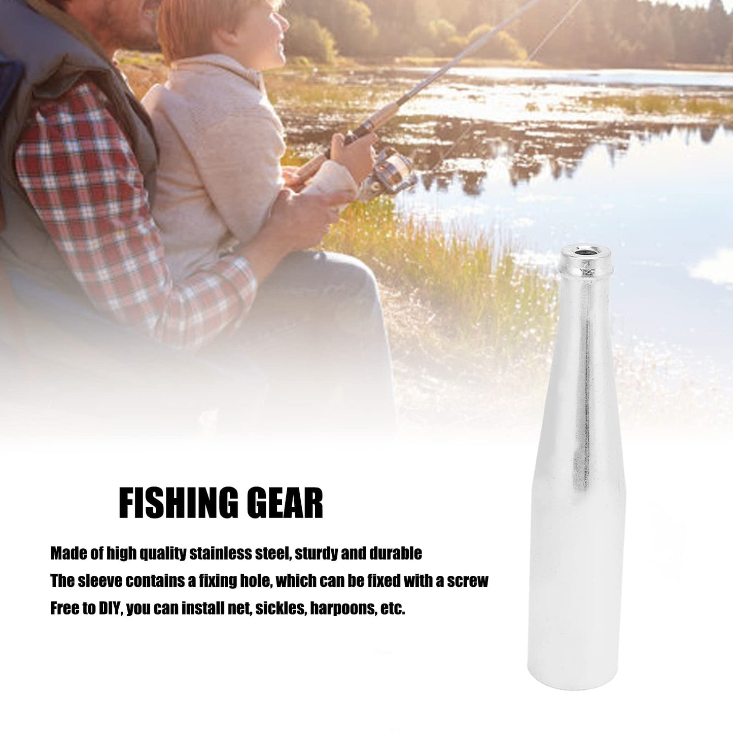 Yuecoom Fishing Harpoon Connector, 8mm Fishing Rod Connector Thread Fishing Rod Connector Joint Screw Stainless Steel Adapter for Fishing Amateur