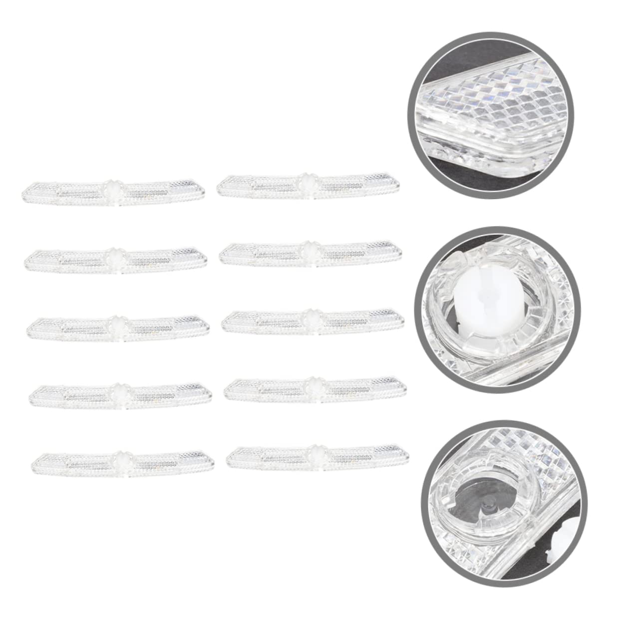 Kisangel 10pcs Bike Wheel Reflectors Night Safety Plastic Bicycle Reflectors White Bike Tire Decor for Night Riding Accessories