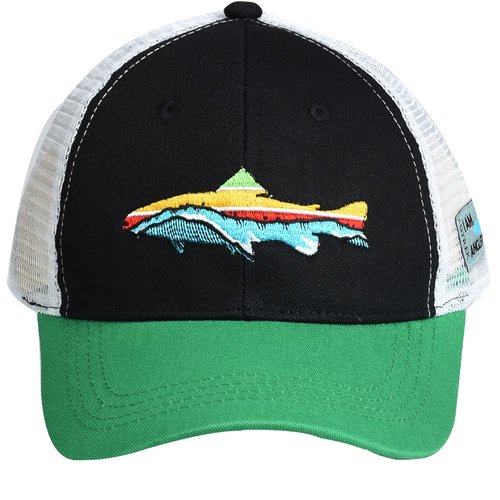 EDTREK Elite Youth Performance Mesh Hat - Boys Girls Hunting Hat and Fishing Hat (Black - Green)