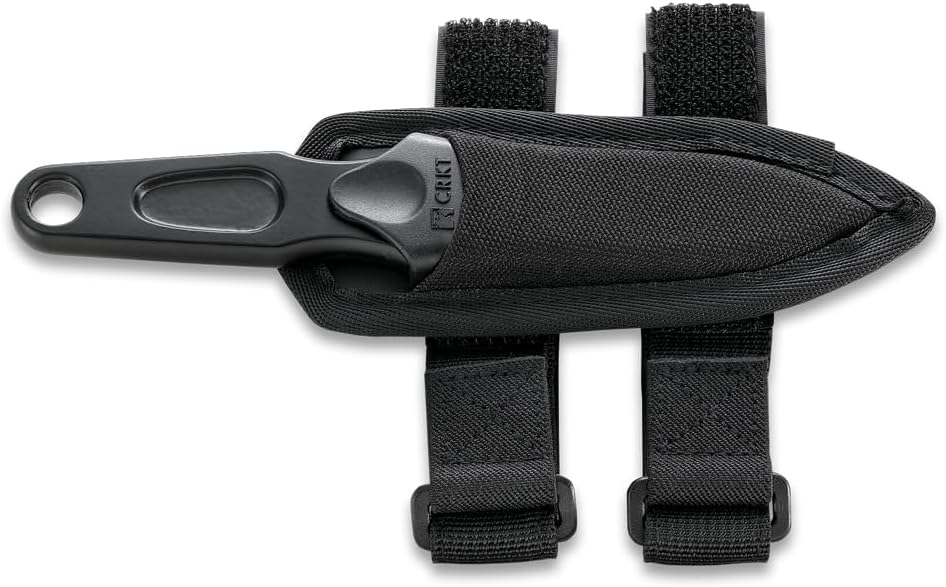 CRKT Sting Fixed Blade Knife with Sheath: Everyday Carry Boot Knife, Double Edged Powder Coated Stainless Steel, Contoured Handle, Nylon Sheath with Strapping for Carry Options 2020