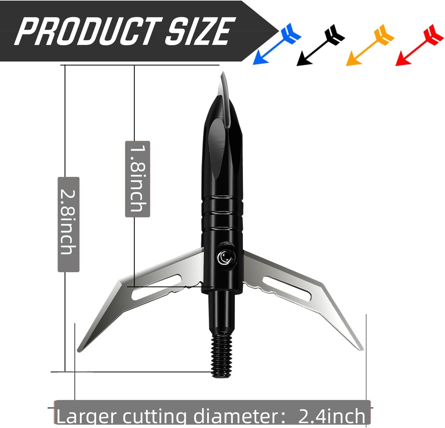 12pcs Hunting Broadheads 100 Grain Archery Broadheads 420 Stainless Steel Higher Hardness 2-Blades + 1 pc Broadhead Case for Arrowheads