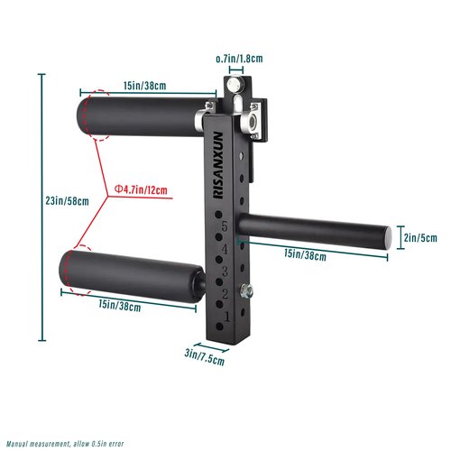 RISANXUN HQ-STD-003 Leg Extension & Curl Machine, Black - 18mm Holes, 8 Height Adjustments, 600lbs Max Load
