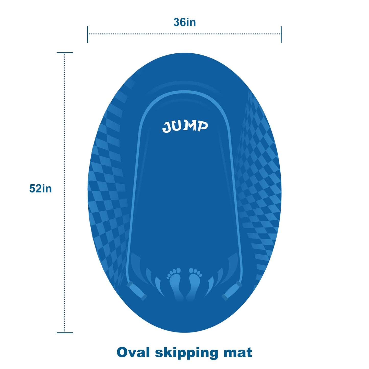 Jump Rope Mat Outdoor Indoor, Oval 52'' x 36'' Non-slip Fitness Exercise Mat, 5mm Shock Absorption Extra Thick Design, Suitable for Home Gym Floor, Concrete Jump Roping