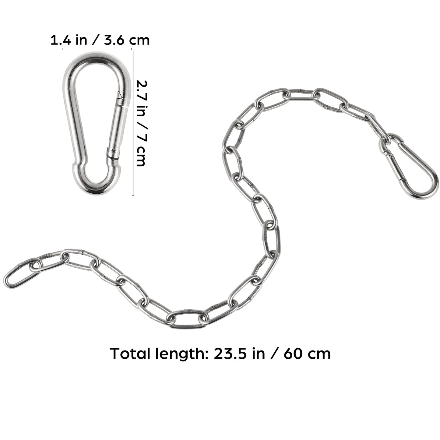 23.62Inch Fitness Chain,Weight Chain Extension Gym Extension Chain for Triceps Exercise Deadlift Back Squat