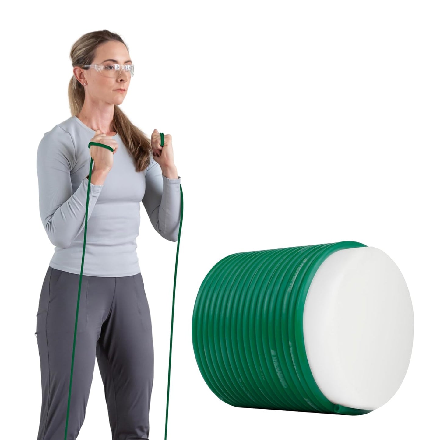 THERABAND Latex Resistance Tubing, Green, Heavy, Level 3, 25 ft Roll, Professional Grade for Upper and Lower Body Workouts, Cut-to-Length, Color-Coded Resistance Levels