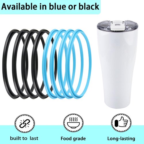 (8pcs) ubber Seal Replacement for BruMate Nav - 32oz Leak Proof Insulated Coffee Mug,Seal Gasket for BruMate Nav - 32oz Bottle Leak Proof Insulated Travel (8, Black/Blue)