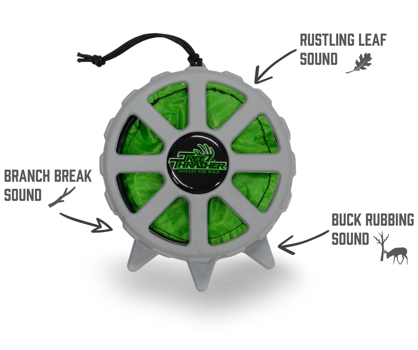 Tree Thrasher Deer and Turkey Hunting Game Call - Leaf Noise, Buck Rub, and Scrape - Grunt Tube Companion
