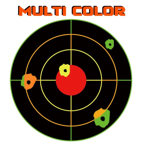 Highwild 4 Inch Splatter Adhesive Bullseye Shooting Target Stickers - Splash Effect of Multiple Colors - 200 Pack