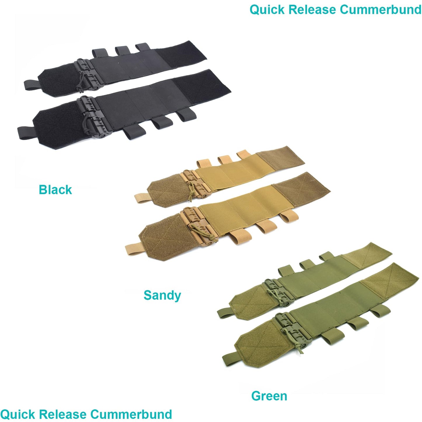 DCOFXGM Quick Release Cummerbund Mounting Strap for Vest Elastic Cummerbund Quick Disconnect Buckles with Triple Mag Pouch (Black)