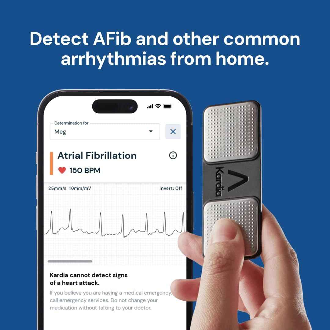 KardiaMobile EKG Monitor – At-Home Heart Rhythm Tracker for AFib & Arrhythmias – Quick 30-Second Results, Compatible with Most Smartphones