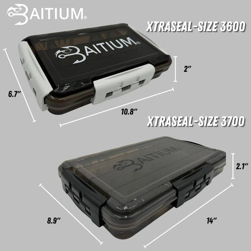 Baitium XTRAseal Waterproof Fishing Tackle Box Organizer, Tackle Boxes With Dividers, Tacklebox for Fishing, 3700 Tackle Trays, Fishing Gear (2 PACK 3700 (Tray Size : 14" x 8.9" x 2.1"))