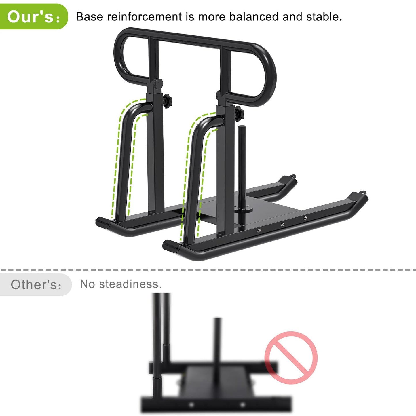 Kipika Weight Sled Fitness Sled with Push-Pull Handles - Height Adjustable - Heavy-Duty Weight Training Equipment for Muscle Building and Explosive Power - Suitable for 1"&2" Weight Plate- Black