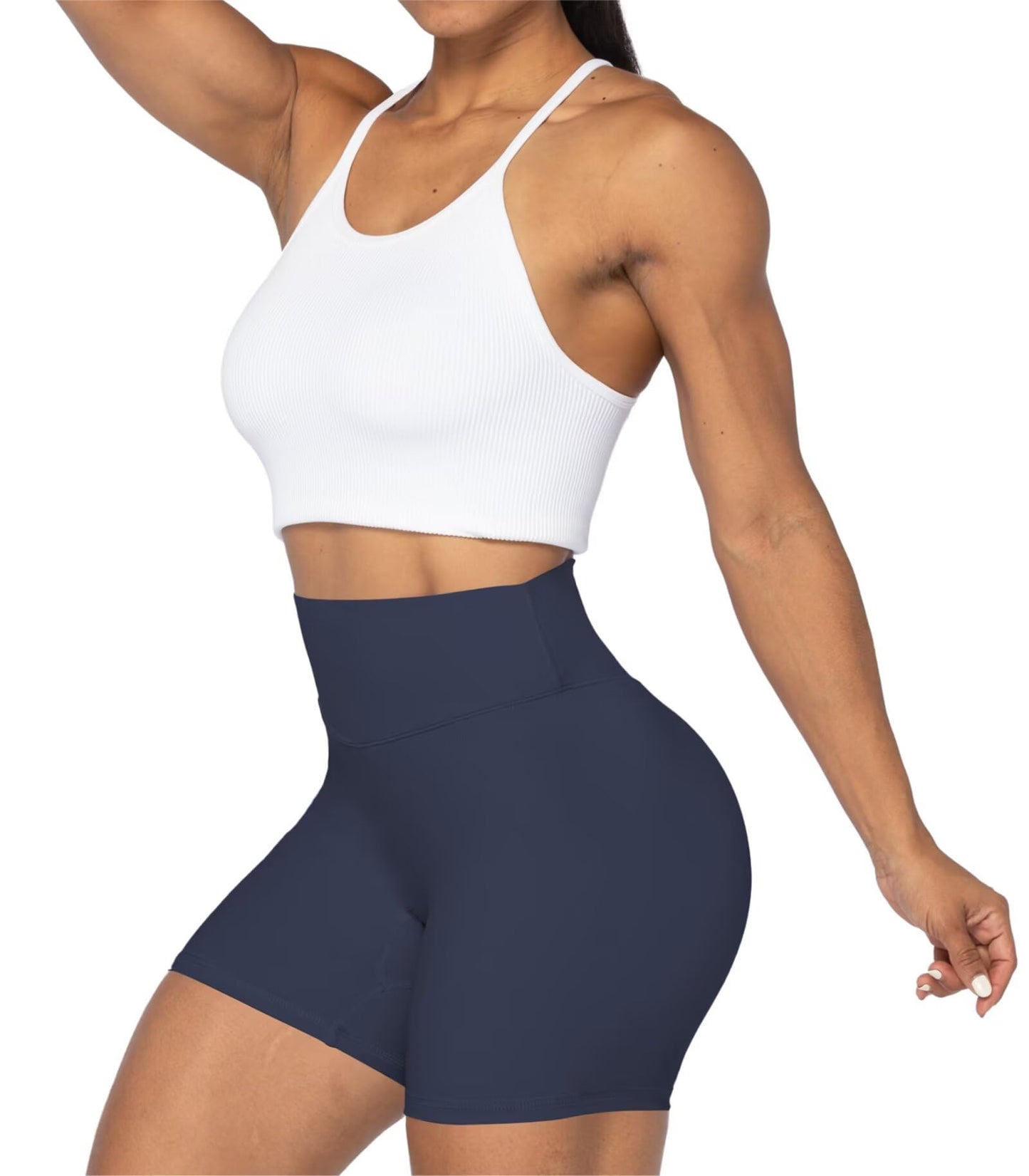 Sunzel Women's Biker Shorts in High Waist Tummy Control with No Front Seam 5" Charcoal Gray X-Small