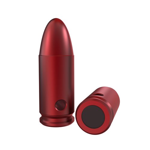 CTPAUITF Training Snap Caps Dummy Rounds, Durable CNC-Machined Aluminum Alloy Safe for Handling Drills & Dry Fire Practice, Ideal for Shooting Skill Training. (9mm-red(12 Rounds))