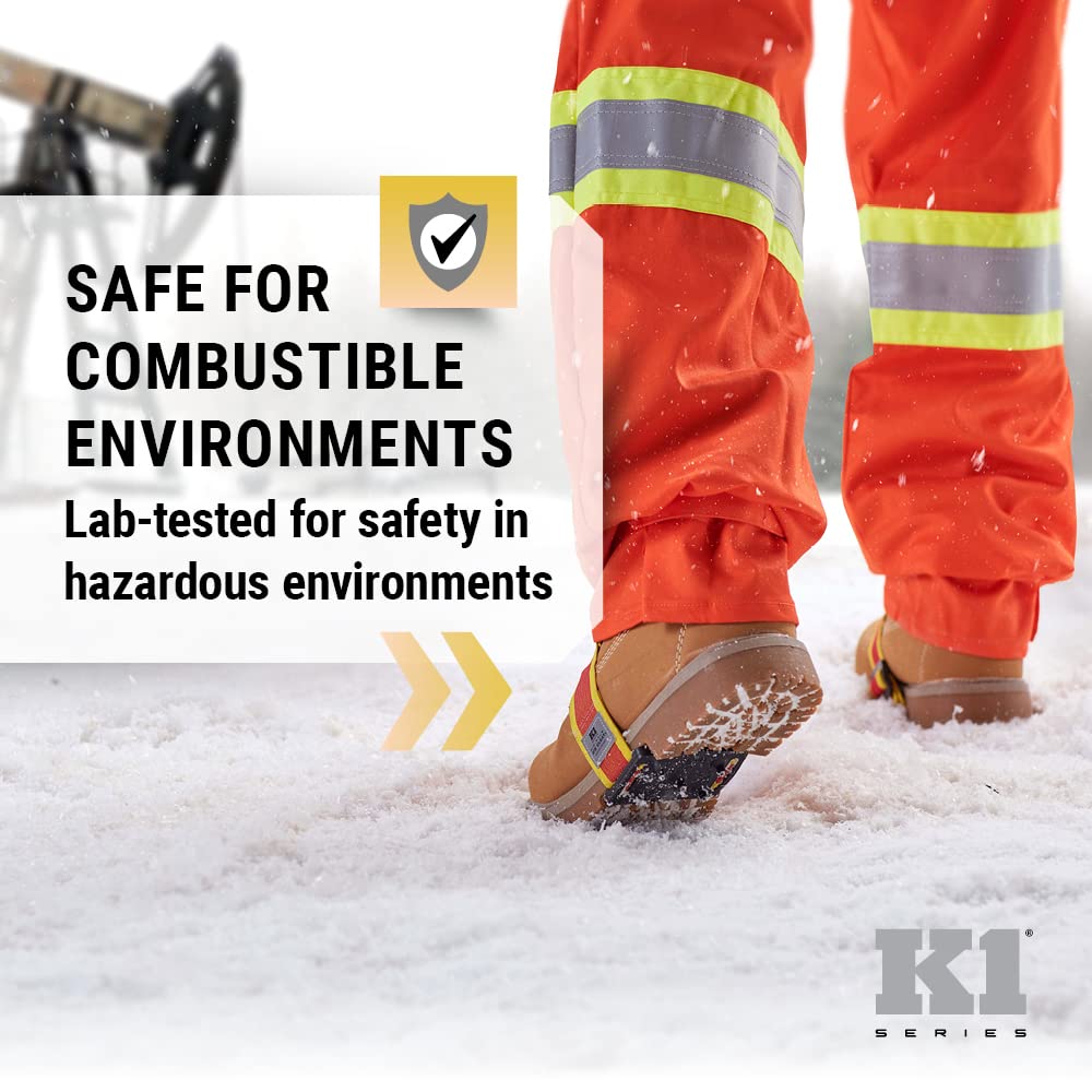 K1 Mid-Sole Ice Cleats for Men & Women - Rotatable Traction Aids For Winter Snow - Hi Vis - Low Profile