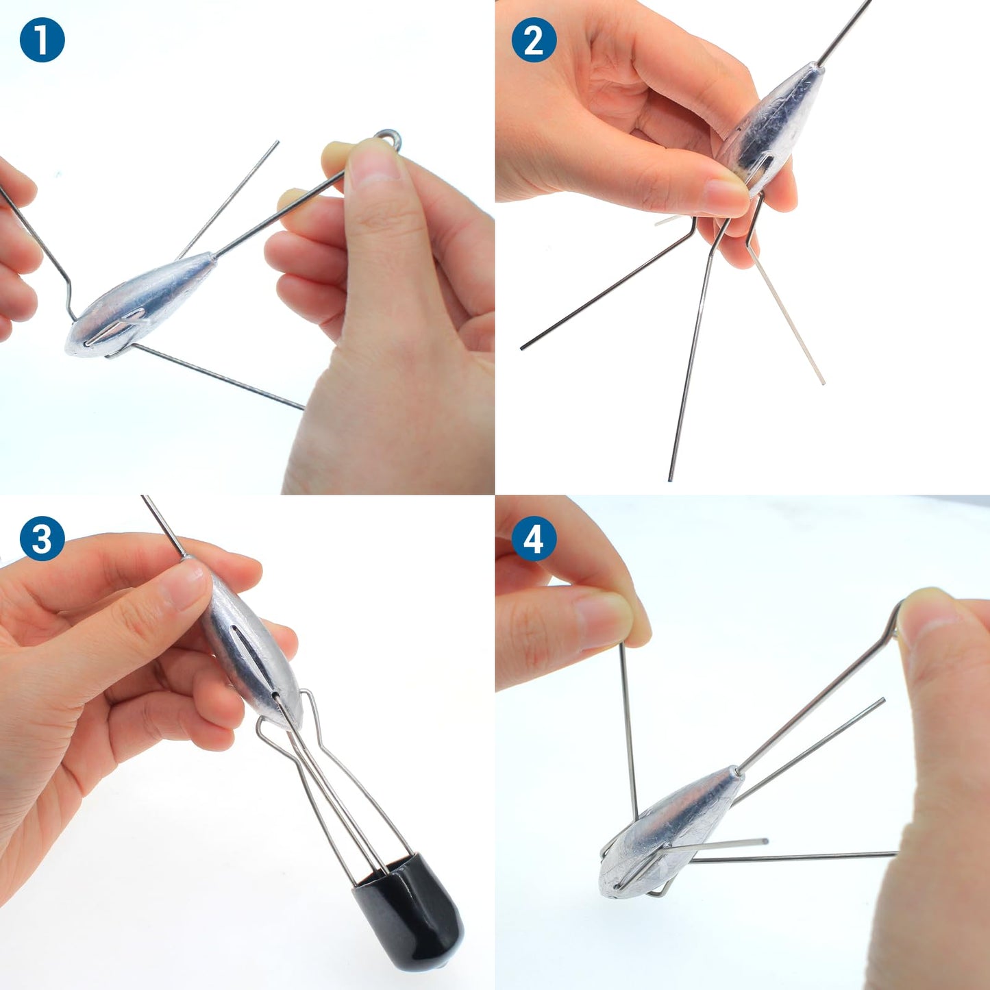 3 Pcs Sputnik Sinker Long Tail Fishing Weight Equipment, Saltwater Surf Casting Catfish Sinkers, Beach Sea Ocean Sand Fishing Spider Sinker(4)