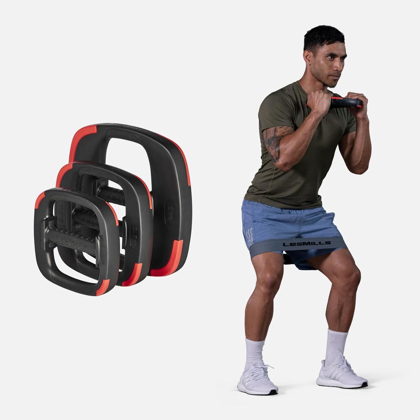 Les Mills™ Dual Purpose Ergonomic Exercise Weight Plates for Total Body Workouts