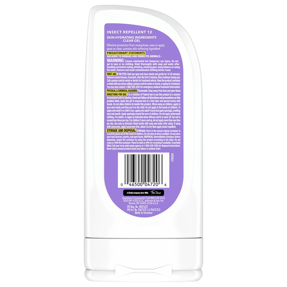 OFF! Clean Feel Insect Repellent Clear Gel with 20% Picaridin, Bug Repellent with Long Lasting Protection from Mosquitoes, Hydrating, 6 oz