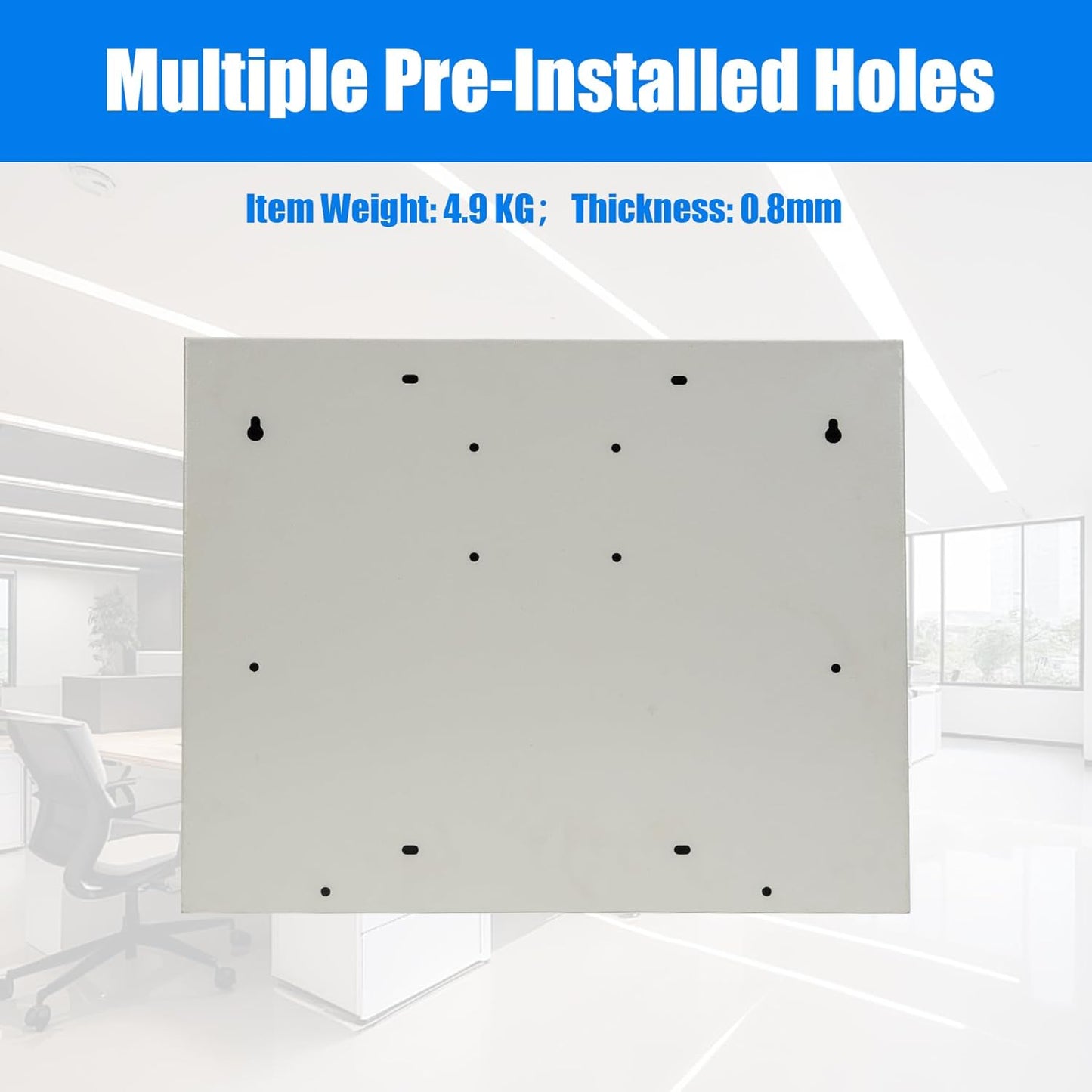 biosp Folding Wall Mounted Desk, Lockable Wall-Mounted Workstation with 20" W x 13" D Work Surface, Fold Down Floating Desk with Magnetic Closure for Office Factory, White, 20''W x 3.375''D x 16.4''H