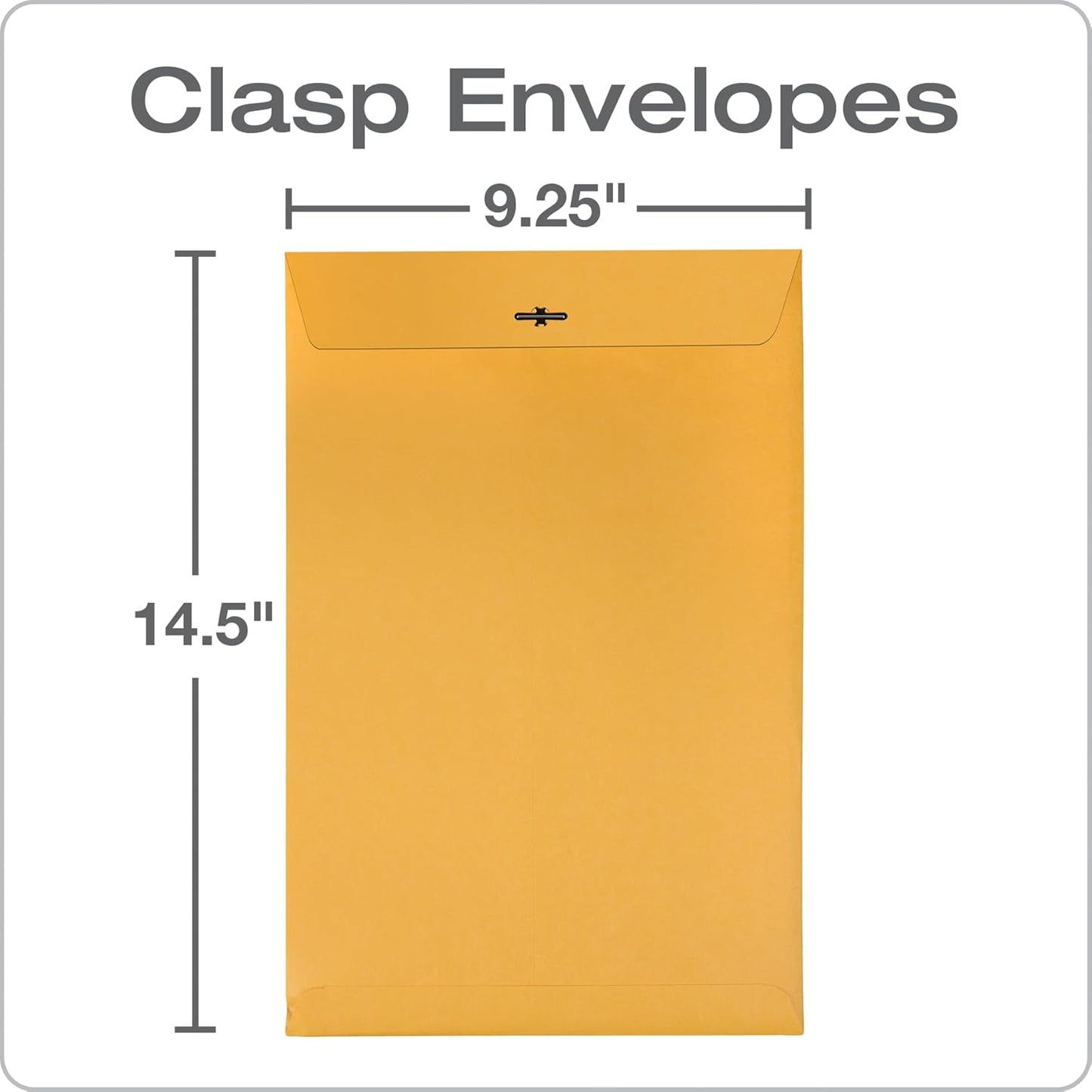 Quality Park 6 x 9 Clasp Envelopes, Clasp and Gummed Closures for Storing or Mailing, 28 lb Kraft Paper, 100 per Box (QUA37855)