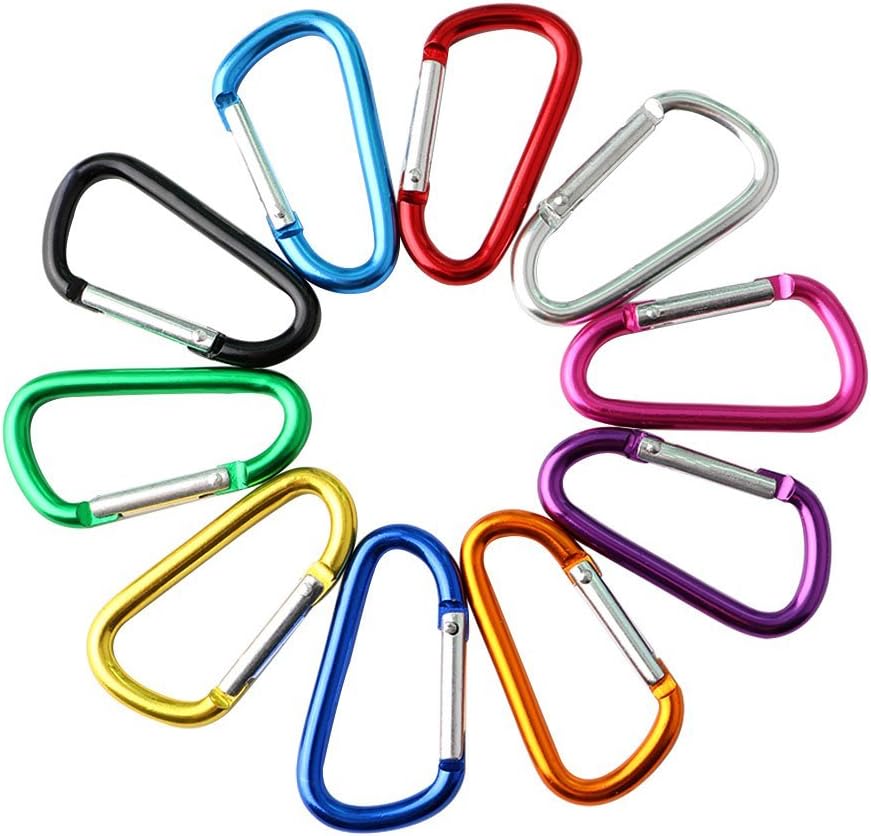 20Pcs 5cm Aluminum Alloy Carabiner, Multicolour Mini Carabiner Keychain, Not for Climbing