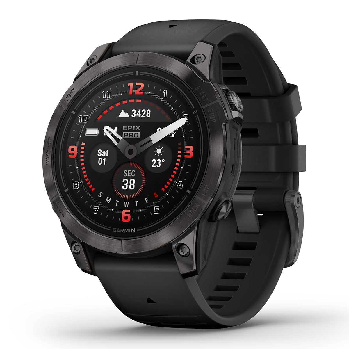 PlayBetter Garmin epix Pro (Gen 2) Sapphire (Carbon Gray DLC/Black, 47mm) GPS Outdoor Watch Bundle - AMOLED Display & Built-in Flashlight - Includes Screen Protectors & Portable Charger