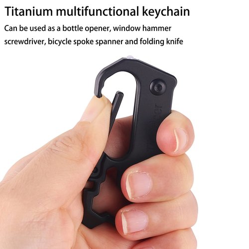 Carabiner Keychain Clip, Titanium Carabiner, Anti-Lost Key Holder and Quick Release Backpack Clasps/Hook Perfect for Home Office Camping