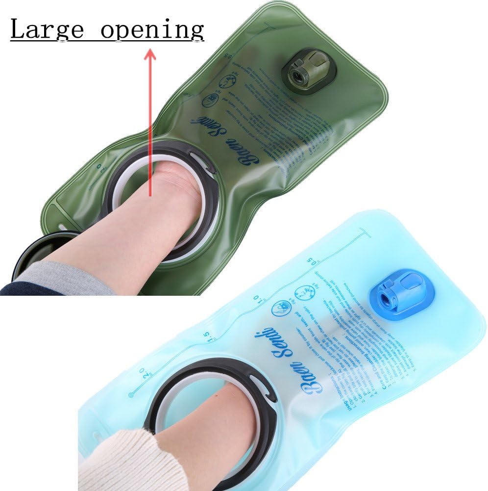 2 Pack Hydration Bladder 2 Liter/70 oz - Water Bladder Pack of 2(1 Piece Blue+1 Piece ArmyGreen) - BPA Free Hydration Pack Replacement