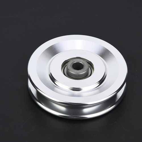 Estink Aluminum Pulley Wheel, 4 Pack Universal Aluminum Alloy Bearing Pulley Wheel Gym Accessory for Cable Machine Home Gym Attachments Part for 10.5mm Bore Diameter (90mm)