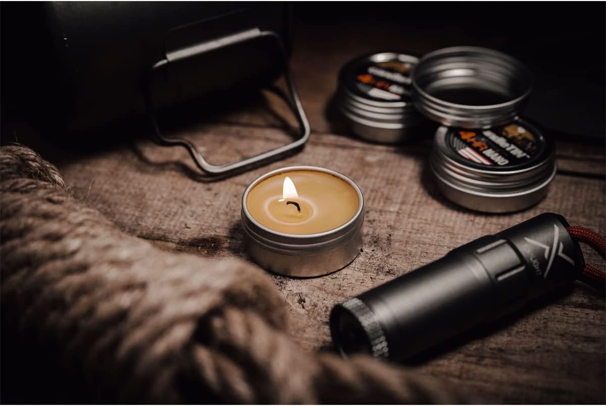 Exotac Nano Emergency Beeswax Tealight Candles - Pack of 3 for Survival Kits