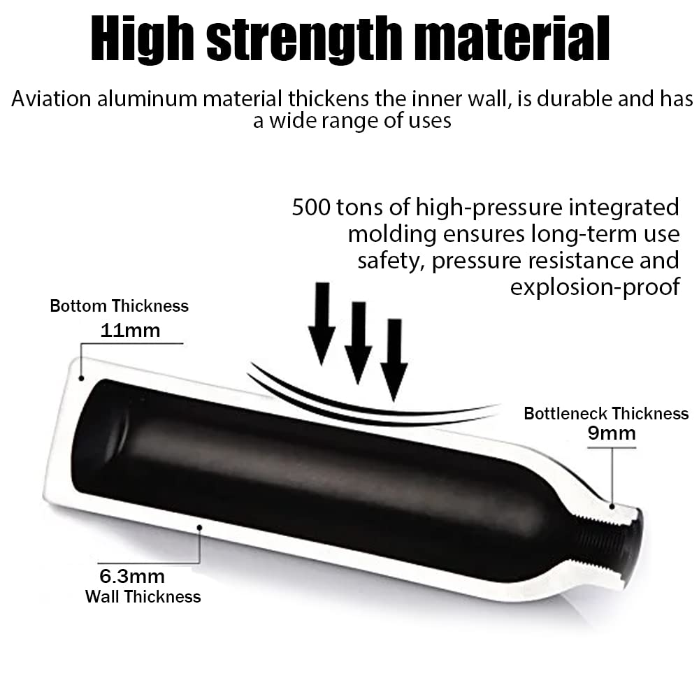 HuanQiuSensmart 4500psi PCP air Tank, Aluminum Compressed air Paintball Bottle, refillable high-Pressure Paintball Tank, with Thread M18*1.5 for Scuba Diving, etc. (Empty Tank/0.45L)