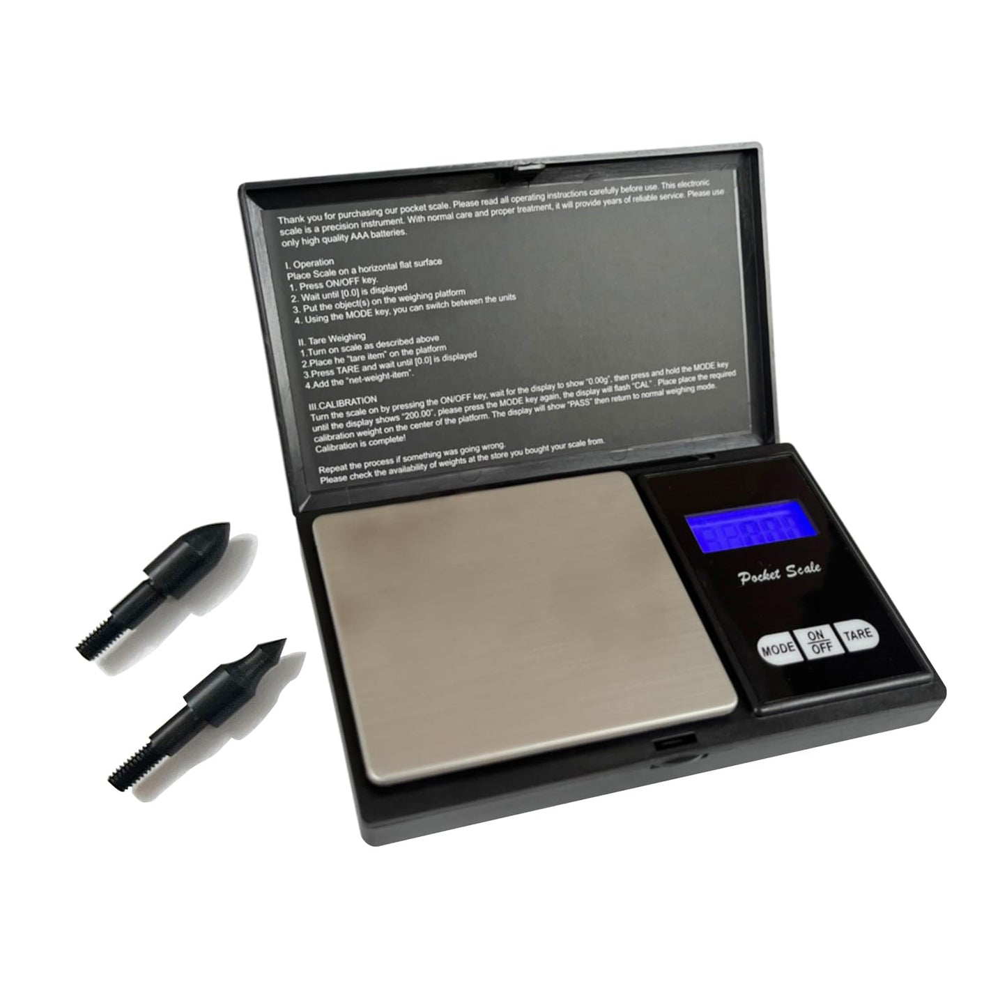 - QI HUO JU - Archery Arrow Scale Grain Scale Portable Arrows Weight Scales Digital Grains with Arrow Holder, LCD Display and High-Precision Accurate, Included Batteries