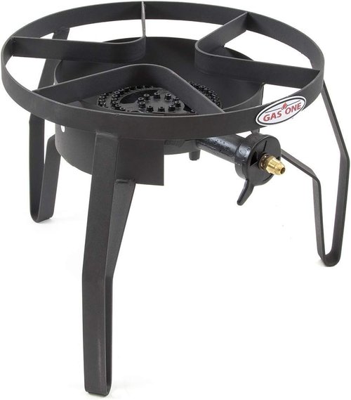Gas One High-Pressure Single Burner Outdoor Stove Propane Gas Cooker with Adjustable 0-20PSI Regulator and Hose Perfect for Beer Brewing, Outdoor Cooking, Maple Syrup Prep
