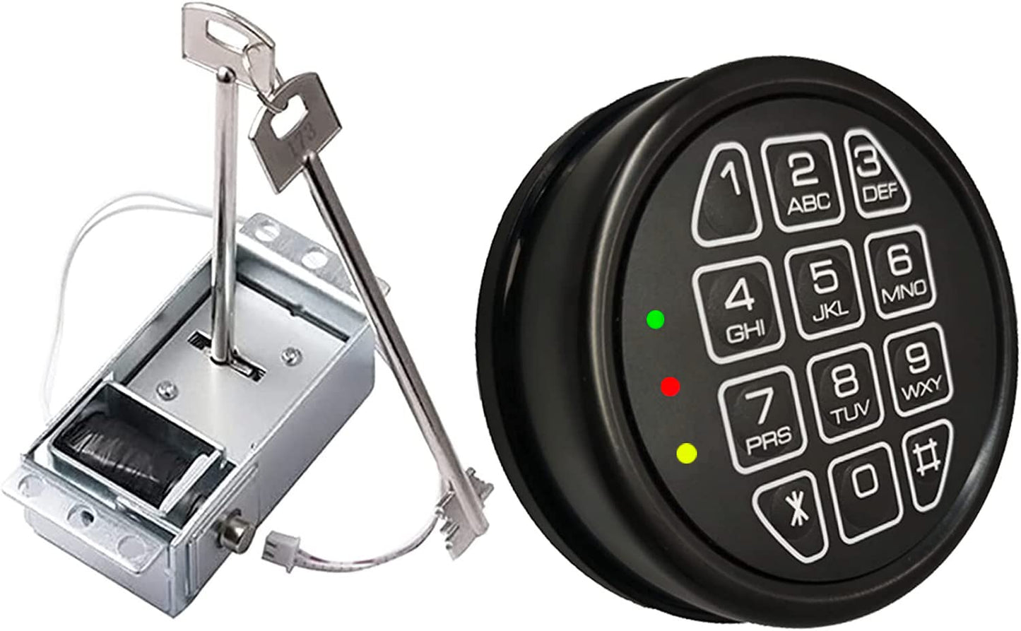 Gun Safe Lock Replacement, Solenoid Lock with 2 Override Keys Black keypad Gun Safe Electronic for Home and Office