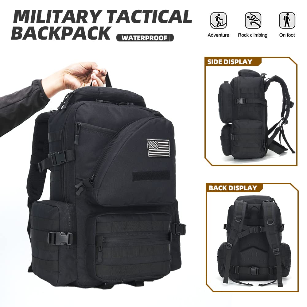 Lovelinks21 Hiking Trekking Rucksack Military Hiking Backpack 3 Day Molle Assault Pack Waterproof EDC Bag for Outdoor