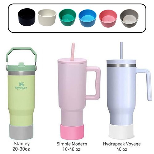 iDIY Silicone 6PCS Bottle Boot, Water Bottle Bottom Protector,Stanley 40/30/20 oz Cup Accessories(style-10)